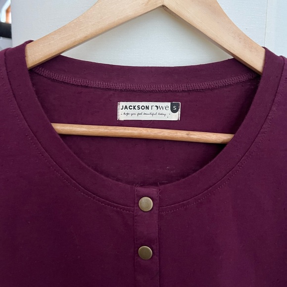 NWT Jackson Rowe Lunar Henley Short Sleeve Top - Picture 5 of 7